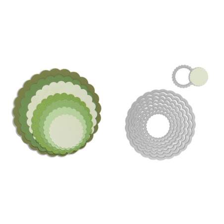 Framelits Die Set 8PK Circles, Scallop Sizzix - Big Shot - 1