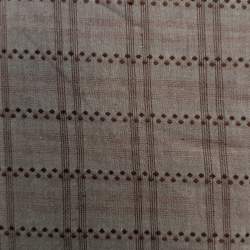 Tessuto Giapponese Tinto in Filo, Quadrettato Marrone-Rosa su fondo Grigio STIM Italia - 1