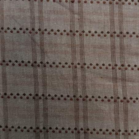 copy of Tessuto Giapponese Tinto in Filo, Fondo Marrone Quadrettato STIM Italia - 1