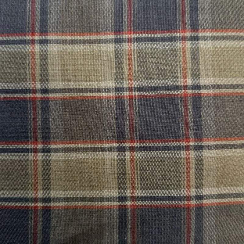Tessuto Giapponese Tinto in Filo, Verde, Grigio e Bordeaux Quadrettato Marcus Fabrics - 1