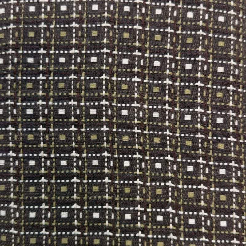 copy of Tessuto Giapponese Tinto in Filo, Fondo Marrone Quadrettato STIM Italia - 1