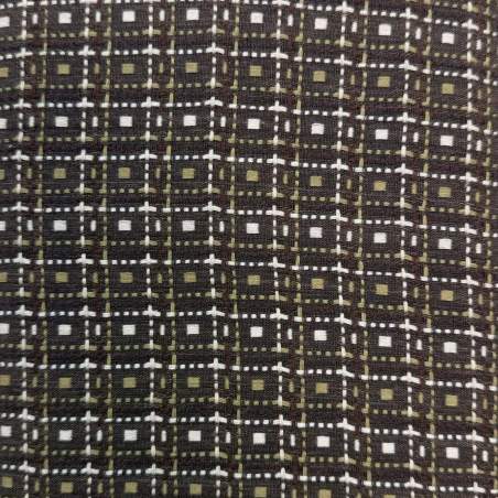 copy of Tessuto Giapponese Tinto in Filo, Fondo Marrone Quadrettato STIM Italia - 1