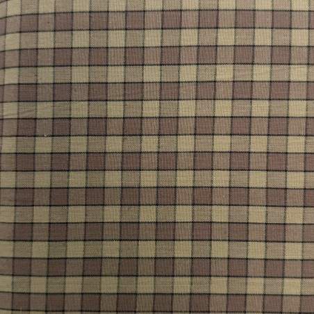 Marcus Fabrics, Classic Wovens, Tessuto Tinto in Filo a Quadrati Sabbia e Lilla