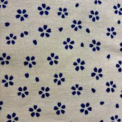 Sevenberry Kasuri Gold, Tessuto Beige con fiorellini blu- Robert Kaufman Robert Kaufman - 1