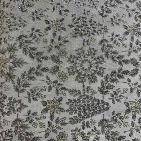 Holiday Flourish-Snow Flower Dove, Tessuto Grigio Chiaro con Simboli di Natale Argento - Robert Kaufman Robert Kaufman - 1