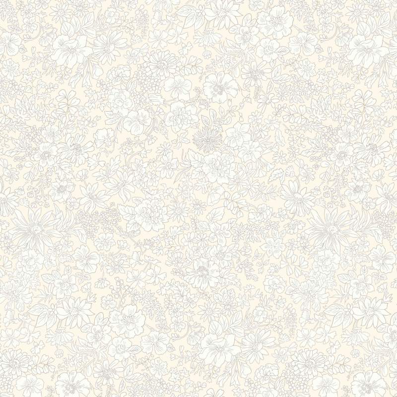 Emily Belle Neutrals Cotton, Tessuto color Cotone a fiori bianchi - Liberty Fabrics Liberty Fabrics - 1