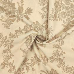 Moda Fabrics Fa La La La, Tessuto Beige con con grandi fiori tortora Moda Fabrics - 1