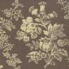 Moda Fabrics Fa La La La, Tessuto Marrone con con grandi fiori panna Moda Fabrics - 1