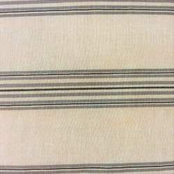 Mas d'Ouvan, Tessuto misto Lino Beige con Righe Grigie e Nere Mas D’Ouvan - 1