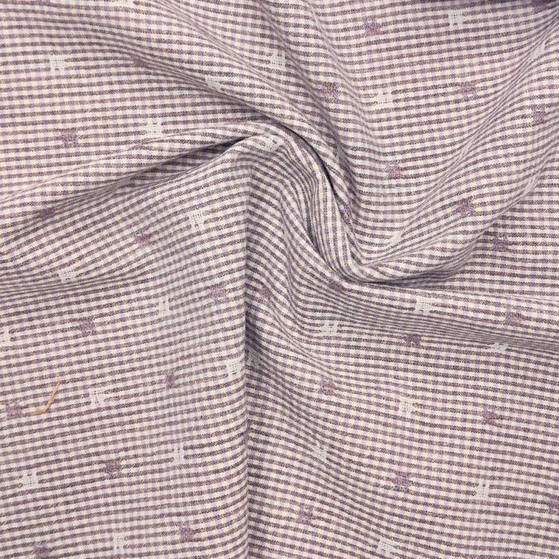 Tessuto giapponese tinto in filo viola a quadretti - Daiwabo, Matsuda Daiwabo - 1