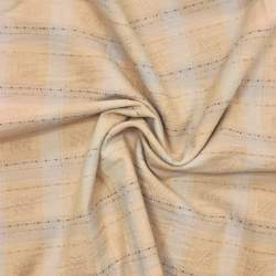 Tessuto giapponese tinto in filo beige con quadretti e tratteggi - Westek westex - 1