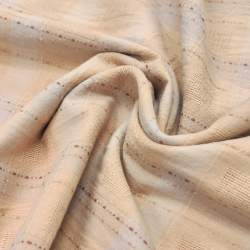 Tessuto giapponese tinto in filo beige con quadretti e tratteggi - Westek westex - 2