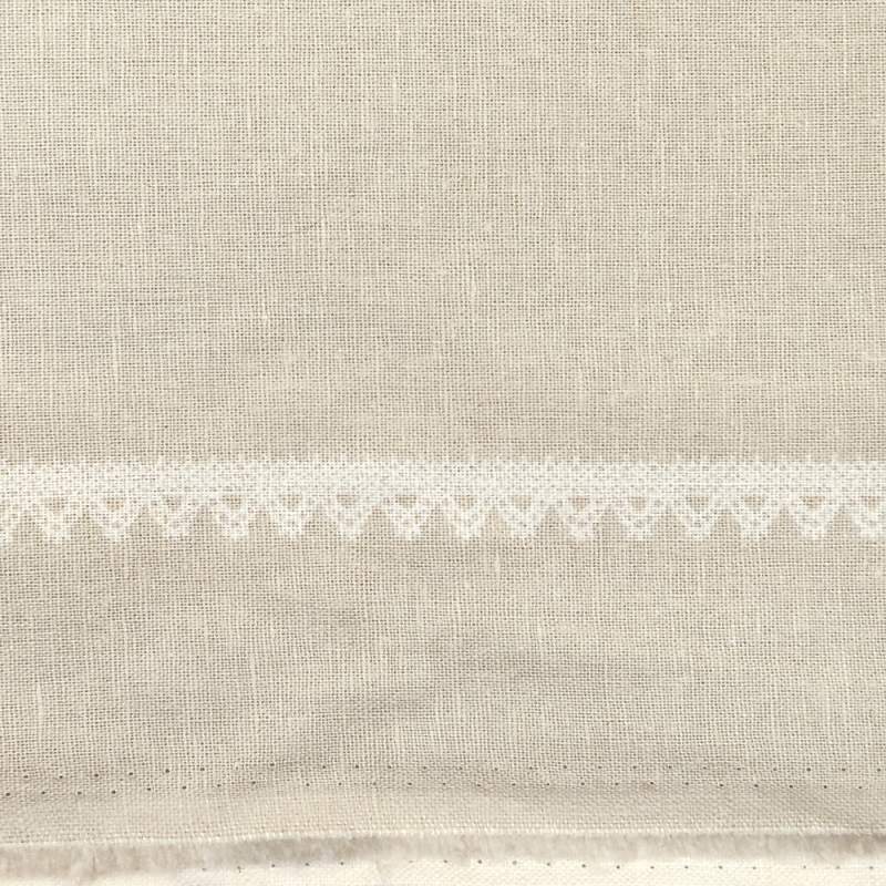 Tessuto ecru misto lino/cotone in tinta unita con merletto - Lecien, Whitewash Lecien Corporation - 1