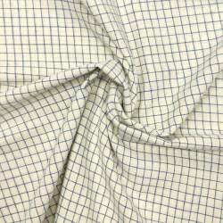 Tessuto tinto in filo americano bianco avorio quadrettato con linee blu Moda Fabrics - 1