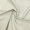 Tessuto tinto in filo americano bianco avorio quadrettato con linee blu Moda Fabrics - 1
