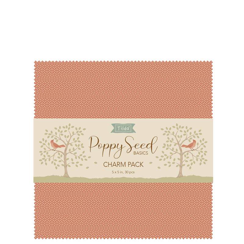 Tilda Poppy Seed Charm Pack, 30 quadrati da 5 x 5 pollici colori pastello polverosi Tilda Fabrics - 1