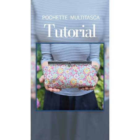 Pochette Multitasca con 2 tasche e chiusura metallica dritta - Kit e Cartamodello Roberta De Marchi - 1