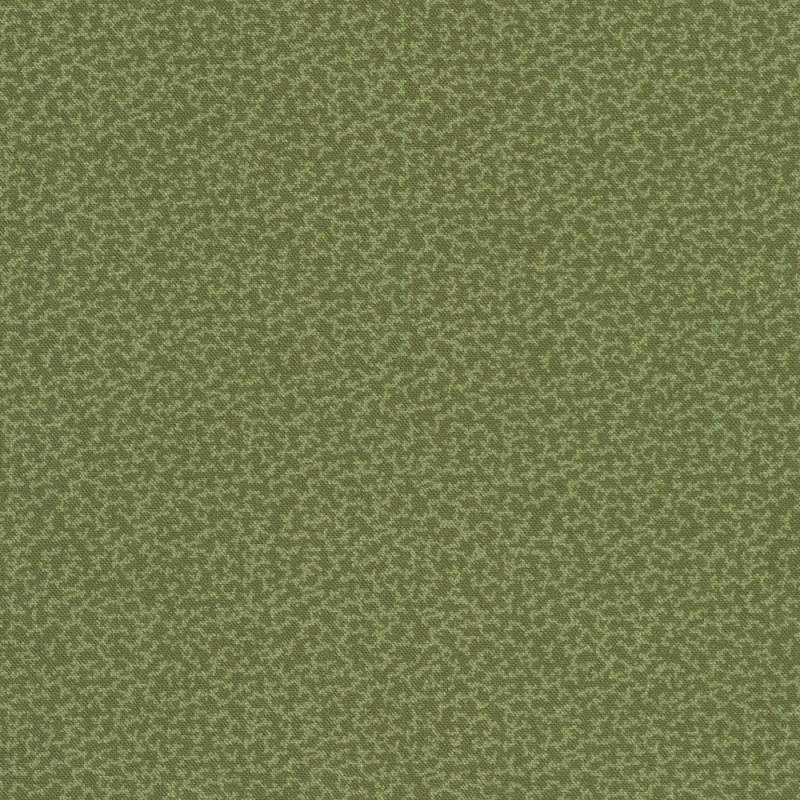 Tessuto verde oliva con piccoli rametti tono su tono - Life on Yale by Julie Letvin Robert Kaufman - 1