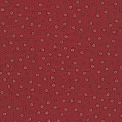 Tessuto rosso borgogna con piccoli fiorellini e crocette tono su tono - Life on Yale by Robert Kaufman - 1