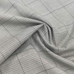 Tessuto percalle con disegno quadrettato bianco e nero - Sevenberry Classic Plaid Gingham Pepper