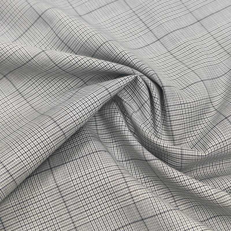 Tessuto percalle con disegno quadrettato bianco e nero - Sevenberry Classic Plaid Gingham Pepper Sojitz Fashion - 1