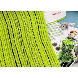 Necchi NC-102D – Macchina Computerizzata per Cucito Creativo e Patchwork Necchi - tessuto con file parallere di punti decorativi