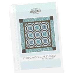 Strips and Squares Quilt per Principianti da 51¼ x 51¼ pollici - Cartamodello Stampato Roberta De Marchi - 1