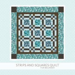 Strips and Squares Quilt per Principianti da 51¼ x 51¼ pollici - Cartamodello PDF Roberta De Marchi - 1