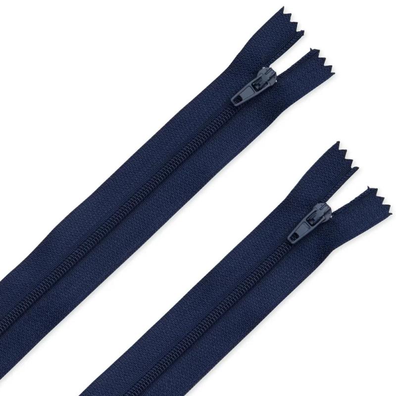 2 Cerniere Lampo di Nylon con Zip da 20 cm - colore blu Zakka Workshop - 1