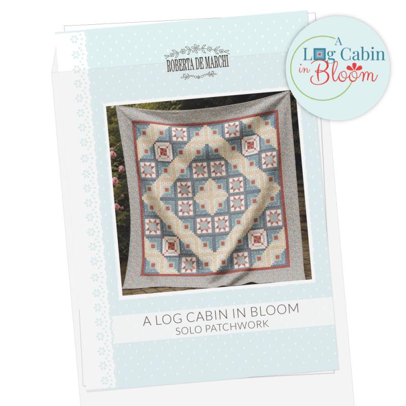 A Log Cabin in Bloom patchwork, Istruzioni passo passo stampate - Quilt da 260 x 260 cm Roberta De Marchi - 1
