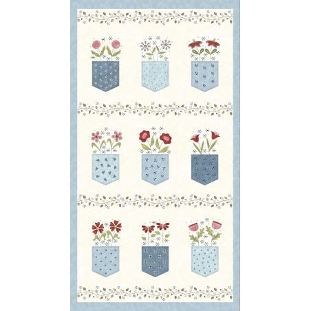 Pannello stampato con tasche fiorite - Pocketful of Posies di Gail Pan Henry Glass - 1