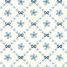 Tessuto crema fiori azzurri disposti a griglia - Pocketful of Posies di Gail Pan Henry Glass - 1