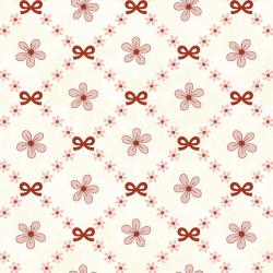 Tessuto crema fiori rossi disposti a griglia - Pocketful of Posies di Gail Pan Henry Glass - 1
