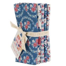 Tilda Village Life Blue, 5 Fat Quarter 48 x 53 cm Blu Tilda Fabrics - 1