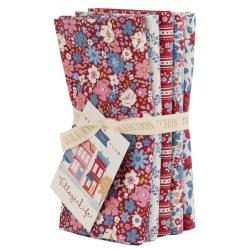 Tilda Village Life Burgundy, 5 Fat Quarter 48 x 53 cm Bordeaux Tilda Fabrics - 1