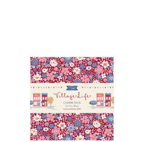 Tilda Village Life Charm Pack, 40 Quadrati 5 x 5 pollici 2 per tessuto Tilda Fabrics - 1
