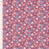 Tilda Village Life Esther Burgundy, Tessuto Bordeaux con piccoli fiori colorati Tilda Fabrics - 1