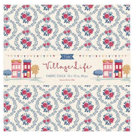 Tilda Village Life Fabric Stack, 40 Quadrati 10 x 10 pollici 2 per tessuto Tilda Fabrics - 1