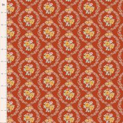 Tilda Village Life Mable Rust, Tessuto Rosso con Ghirlande di Rose Tilda Fabrics - 1