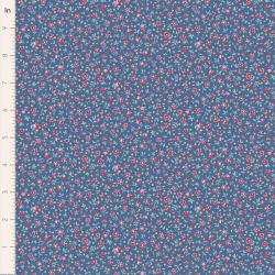 Tilda Village Life Mae Blue, Tessuto Blu con piccoli Fiori Tilda Fabrics - 1