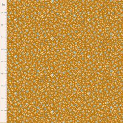Tilda Village Life Mae Ochre, Tessuto Ocra con piccoli Fiori Tilda Fabrics - 1
