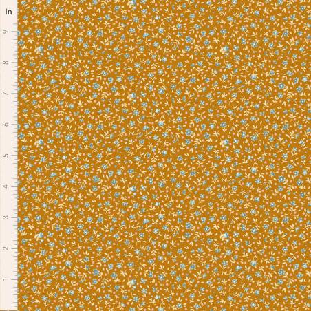 Tilda Village Life Mae Ochre, Tessuto Ocra con piccoli Fiori Tilda Fabrics - 1