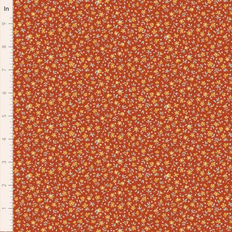 Tilda Village Life Mae Rust, Tessuto Rosso con piccoli Fiori Tilda Fabrics - 1