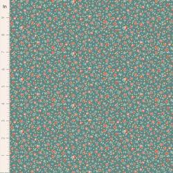 Tilda Village Life Mae Teal, Tessuto Azzurro Teal con piccoli Fiori Tilda Fabrics - 1