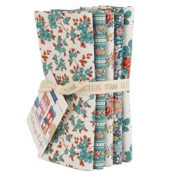 Tilda Village Life Petrol/Teal, 5 Fat Quarter 48 x 53 cm Petrolio/Teal Tilda Fabrics - 1
