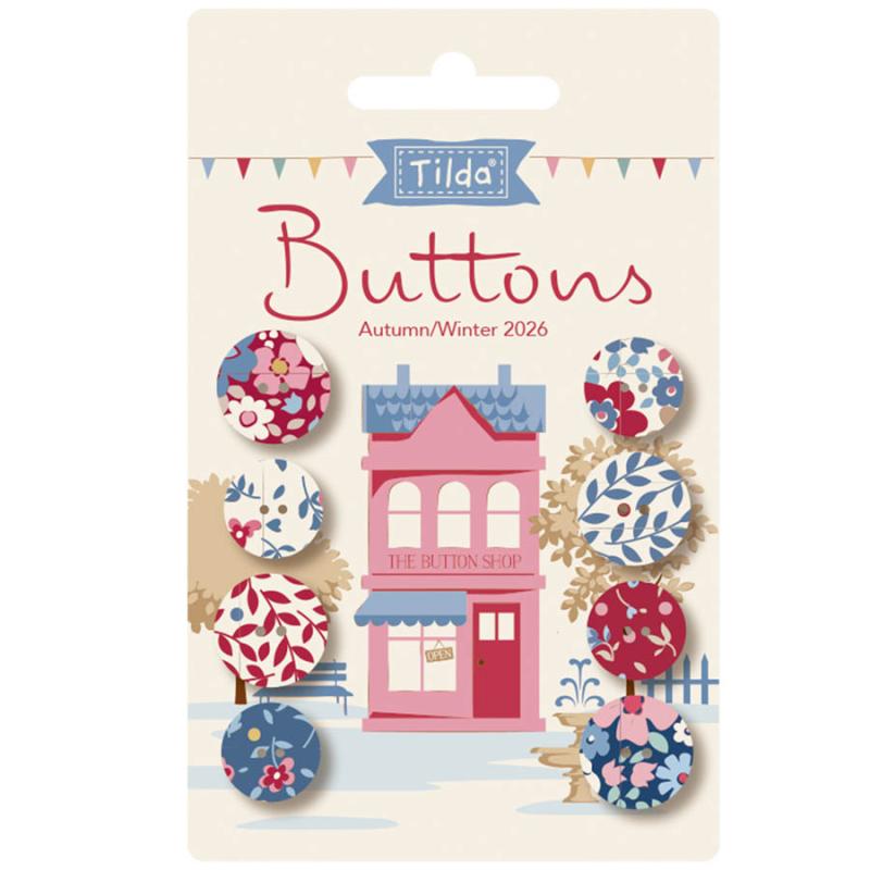 Tilda Village Life Winter, 8 Bottoni da 14 e 16 mm Inverno Tilda Fabrics - 1