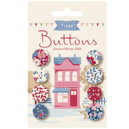Tilda Village Life Winter, 8 Bottoni da 14 e 16 mm Inverno Tilda Fabrics - 1