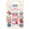 Tilda Village Life Winter, 8 Bottoni da 14 e 16 mm Inverno Tilda Fabrics - 1