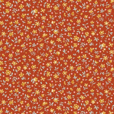 Tilda Village Life Mae Rust, Tessuto Rosso con piccoli Fiori Tilda Fabrics - 1