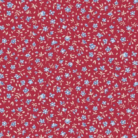 Tilda Village Life Mae Burgundy, Tessuto Bordeaux con piccoli Fiori Tilda Fabrics - 1